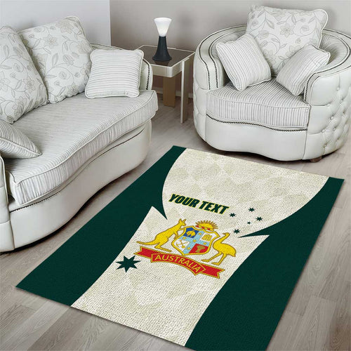 Australia Cricket Custom Area Rug Go Aussie Test Dynamic White - Aussie Hoodie