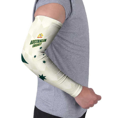 Australia Cricket Custom Arm Sleeves Go Aussie Test Dynamic White - Aussie Hoodie