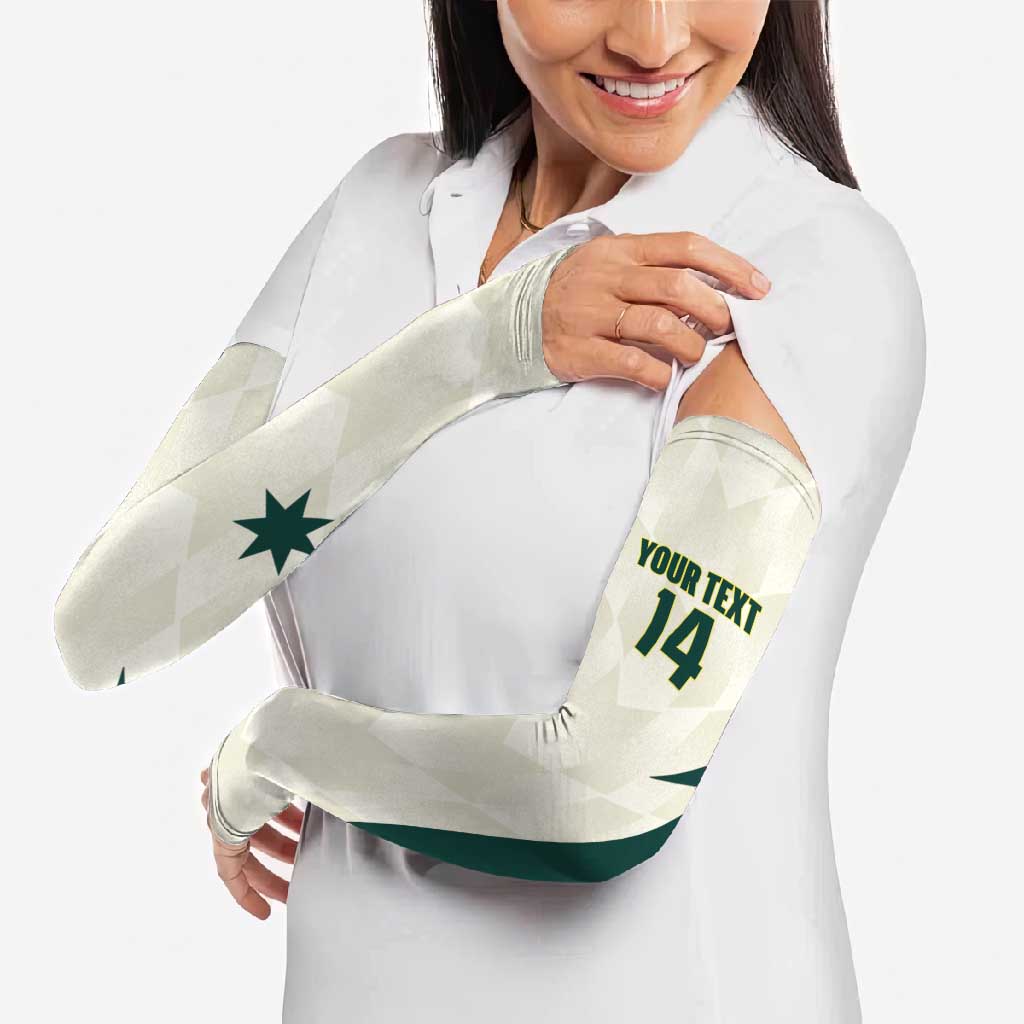 Australia Cricket Custom Arm Sleeves Go Aussie Test Dynamic White - Aussie Hoodie