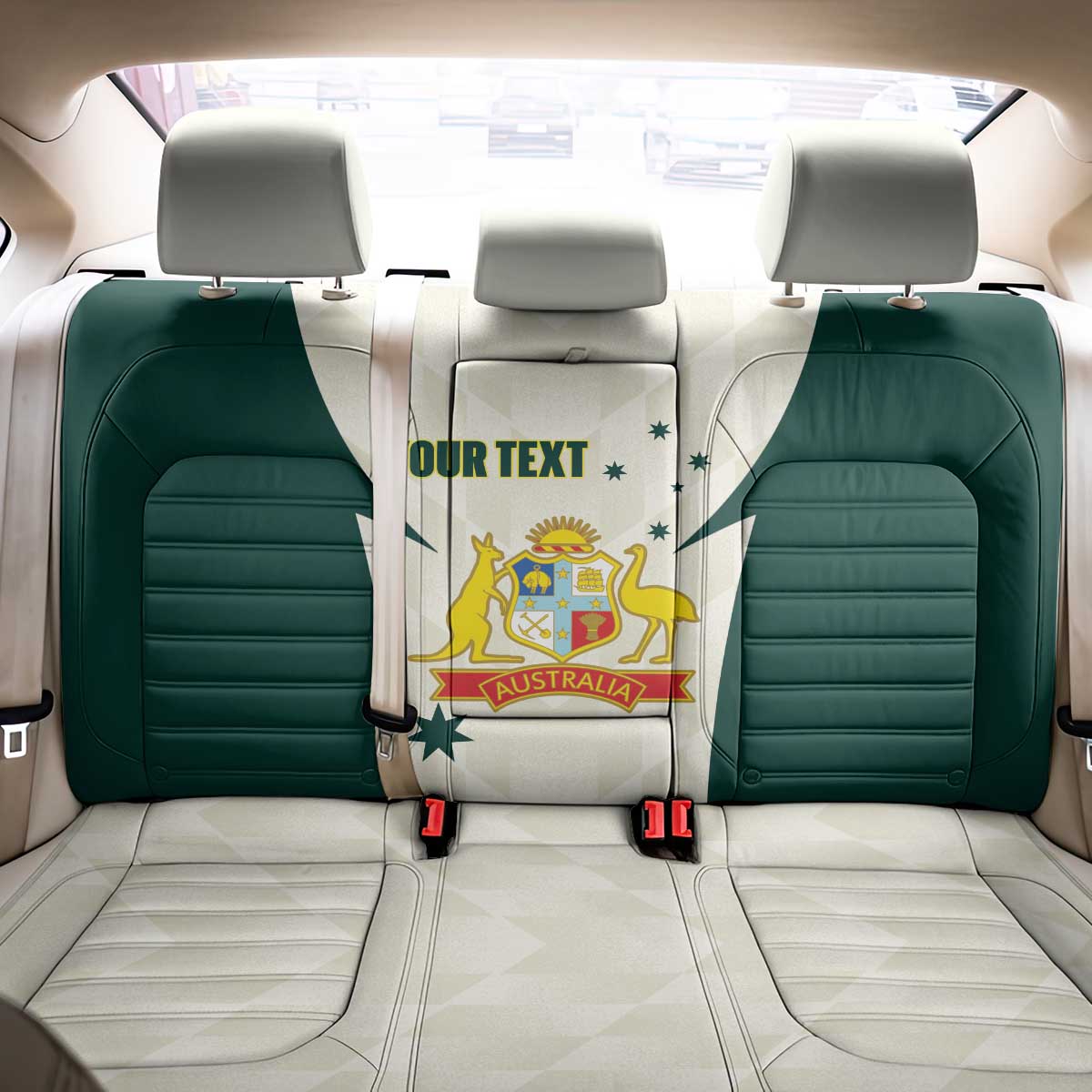Australia Cricket Custom Back Car Seat Cover Go Aussie Test Dynamic White - Aussie Hoodie