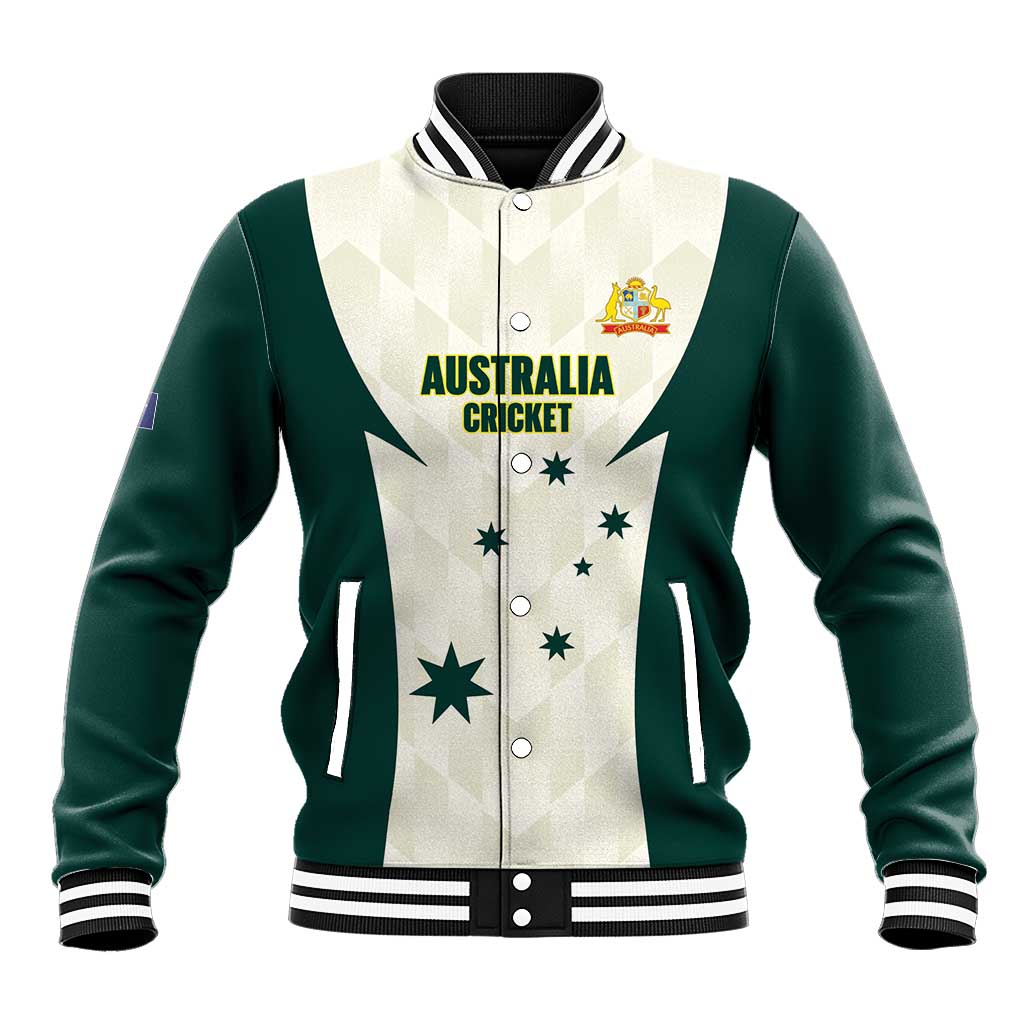 Australia Cricket Custom Baseball Jacket Go Aussie Test Dynamic White - Aussie Hoodie