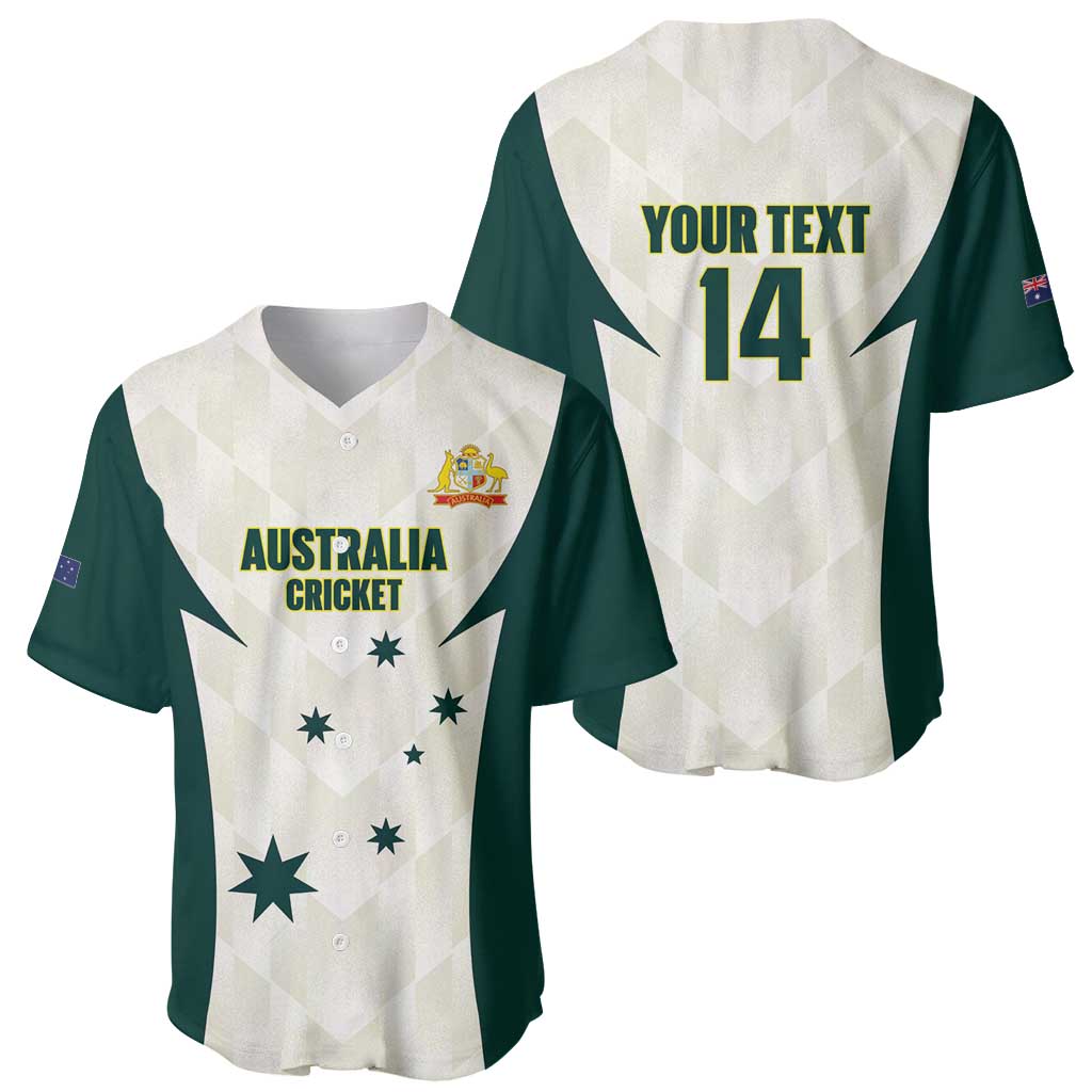 Australia Cricket Custom Baseball Jersey Go Aussie Test Dynamic White - Aussie Hoodie