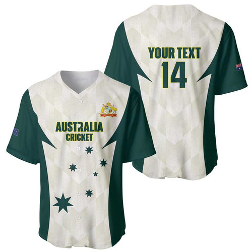 Australia Cricket Custom Baseball Jersey Go Aussie Test Dynamic White - Aussie Hoodie