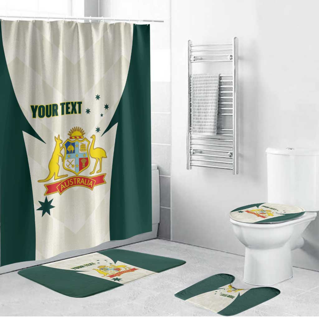Australia Cricket Custom Bathroom Set Go Aussie Test Dynamic White - Aussie Hoodie