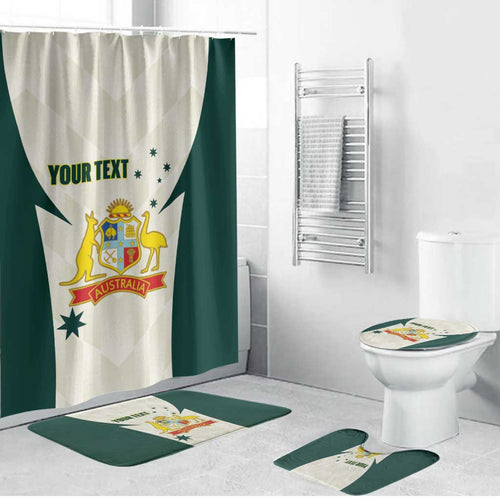 Australia Cricket Custom Bathroom Set Go Aussie Test Dynamic White - Aussie Hoodie