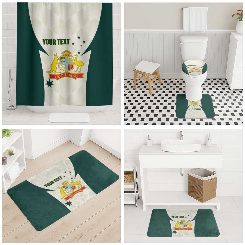 Australia Cricket Custom Bathroom Set Go Aussie Test Dynamic White - Aussie Hoodie
