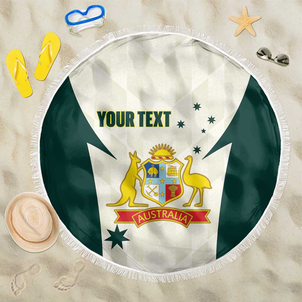 Australia Cricket Custom Beach Blanket Go Aussie Test Dynamic White - Aussie Hoodie