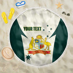 Australia Cricket Custom Beach Blanket Go Aussie Test Dynamic White - Aussie Hoodie