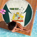 Australia Cricket Custom Beach Blanket Go Aussie Test Dynamic White - Aussie Hoodie