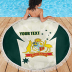 Australia Cricket Custom Beach Blanket Go Aussie Test Dynamic White - Aussie Hoodie