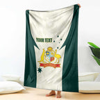Australia Cricket Custom Blanket Go Aussie Test Dynamic White - Aussie Hoodie