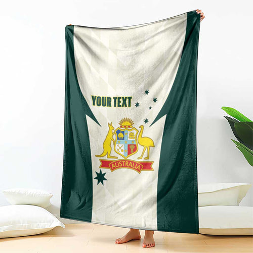 Australia Cricket Custom Blanket Go Aussie Test Dynamic White - Aussie Hoodie
