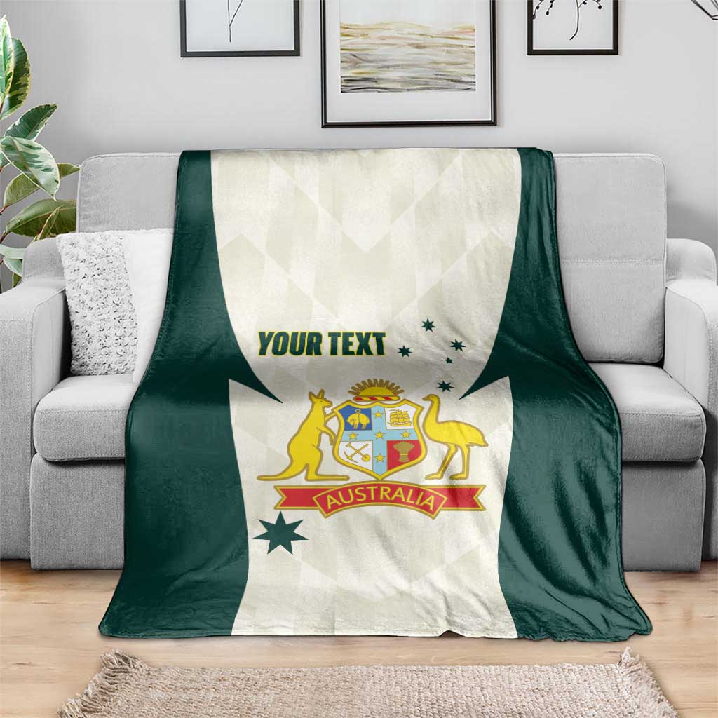 Australia Cricket Custom Blanket Go Aussie Test Dynamic White - Aussie Hoodie