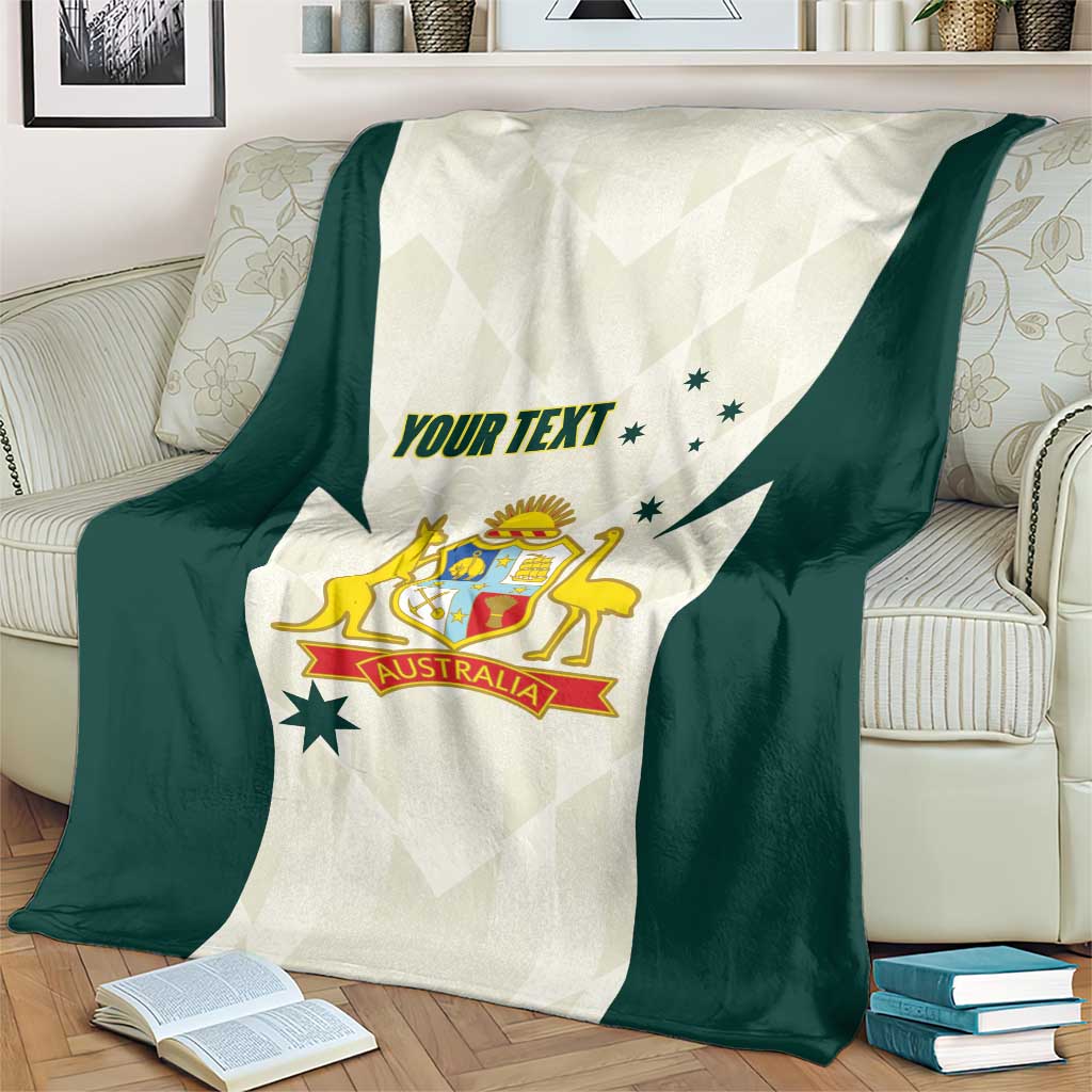 Australia Cricket Custom Blanket Go Aussie Test Dynamic White - Aussie Hoodie
