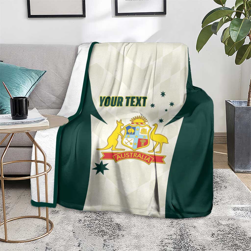Australia Cricket Custom Blanket Go Aussie Test Dynamic White - Aussie Hoodie