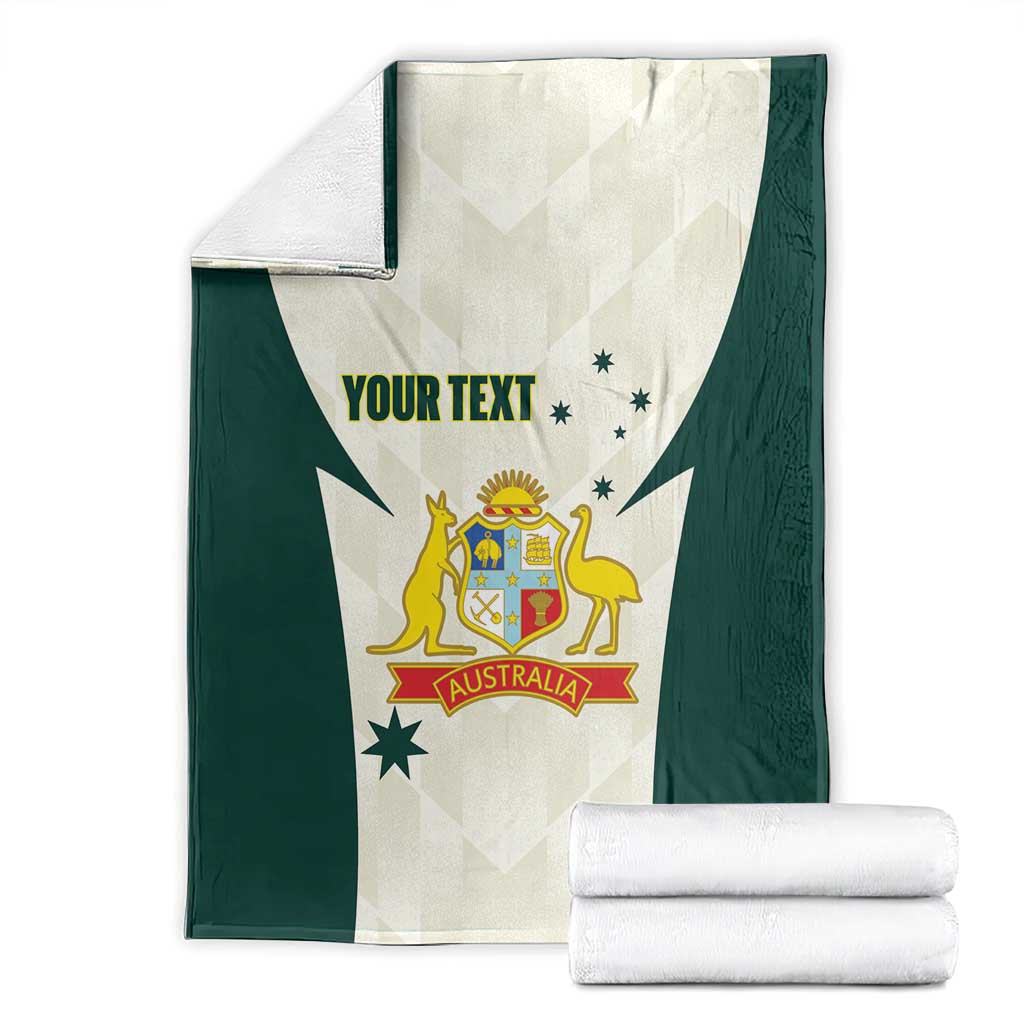 Australia Cricket Custom Blanket Go Aussie Test Dynamic White - Aussie Hoodie