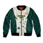 Australia Cricket Custom Bomber Jacket Go Aussie Test Dynamic White - Aussie Hoodie