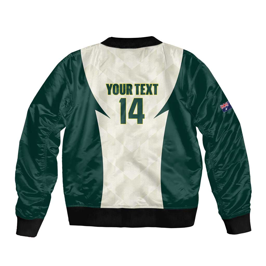 Australia Cricket Custom Bomber Jacket Go Aussie Test Dynamic White - Aussie Hoodie