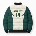 Australia Cricket Custom Bomber Puffer Jacket Go Aussie Test Dynamic White - Aussie Hoodie