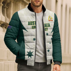 Australia Cricket Custom Bomber Puffer Jacket Go Aussie Test Dynamic White - Aussie Hoodie
