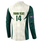 Australia Cricket Custom Button Sweatshirt Go Aussie Test Dynamic White - Aussie Hoodie