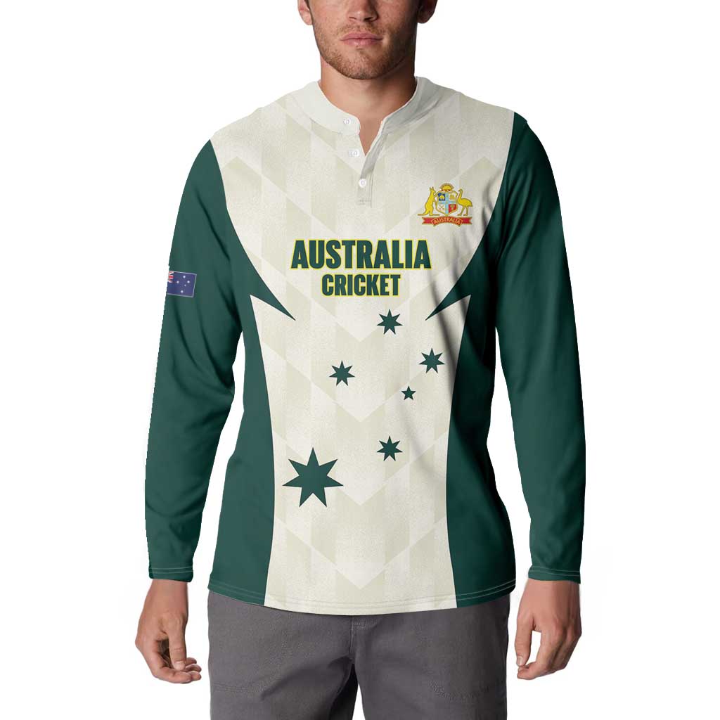 Australia Cricket Custom Button Sweatshirt Go Aussie Test Dynamic White - Aussie Hoodie