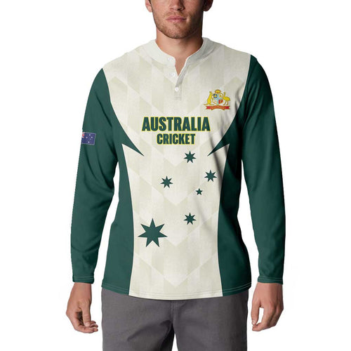 Australia Cricket Custom Button Sweatshirt Go Aussie Test Dynamic White - Aussie Hoodie