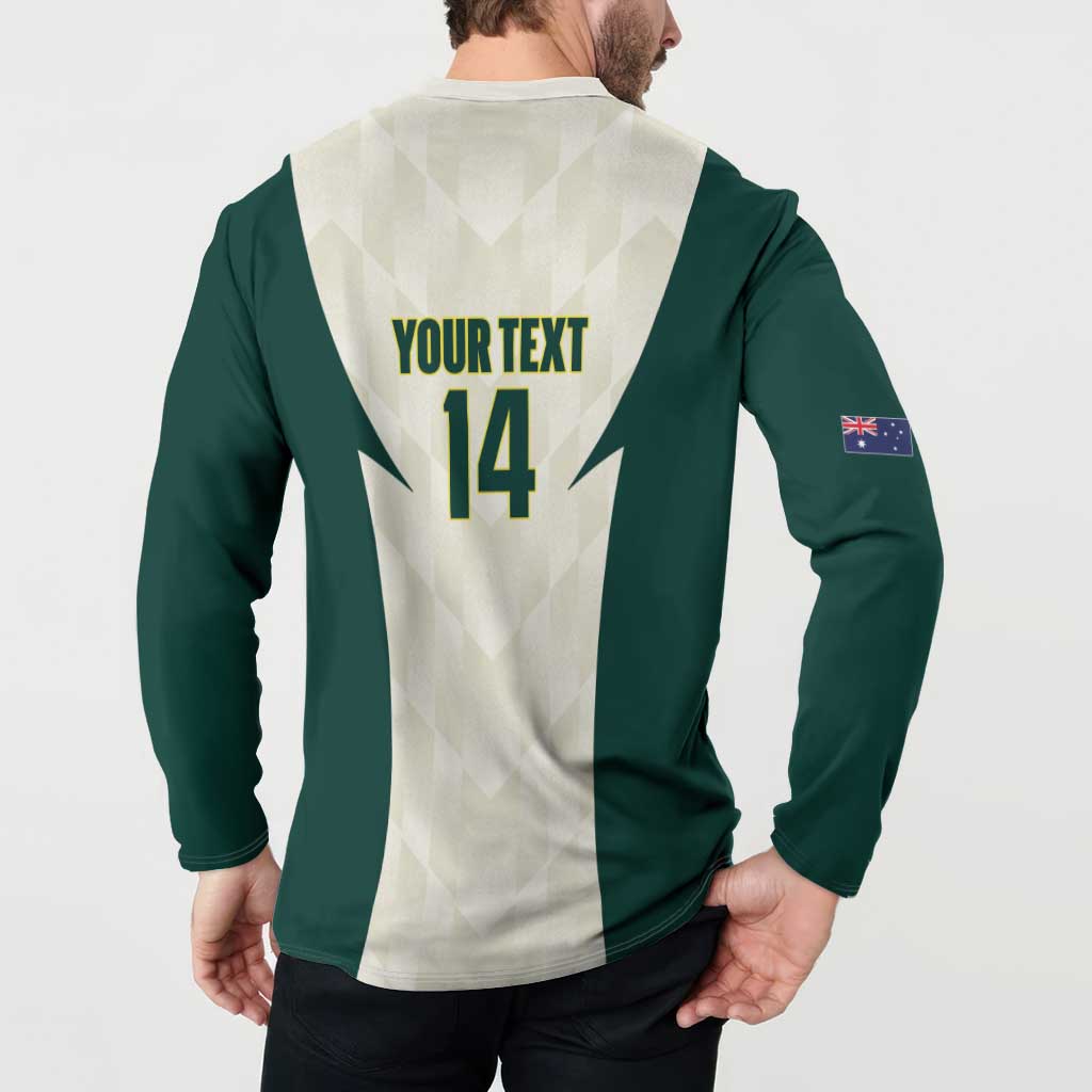 Australia Cricket Custom Button Sweatshirt Go Aussie Test Dynamic White - Aussie Hoodie