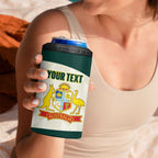 Australia Cricket Custom 4 in 1 Can Cooler Tumbler Go Aussie Test Dynamic White - Aussie Hoodie