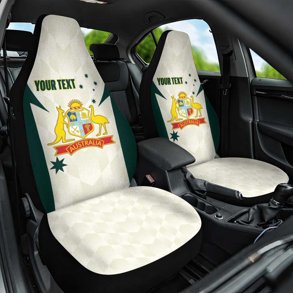 Australia Cricket Custom Car Seat Cover Go Aussie Test Dynamic White - Aussie Hoodie