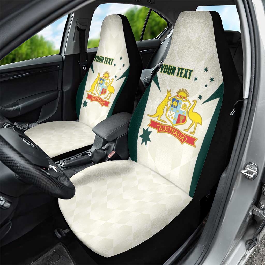 Australia Cricket Custom Car Seat Cover Go Aussie Test Dynamic White - Aussie Hoodie