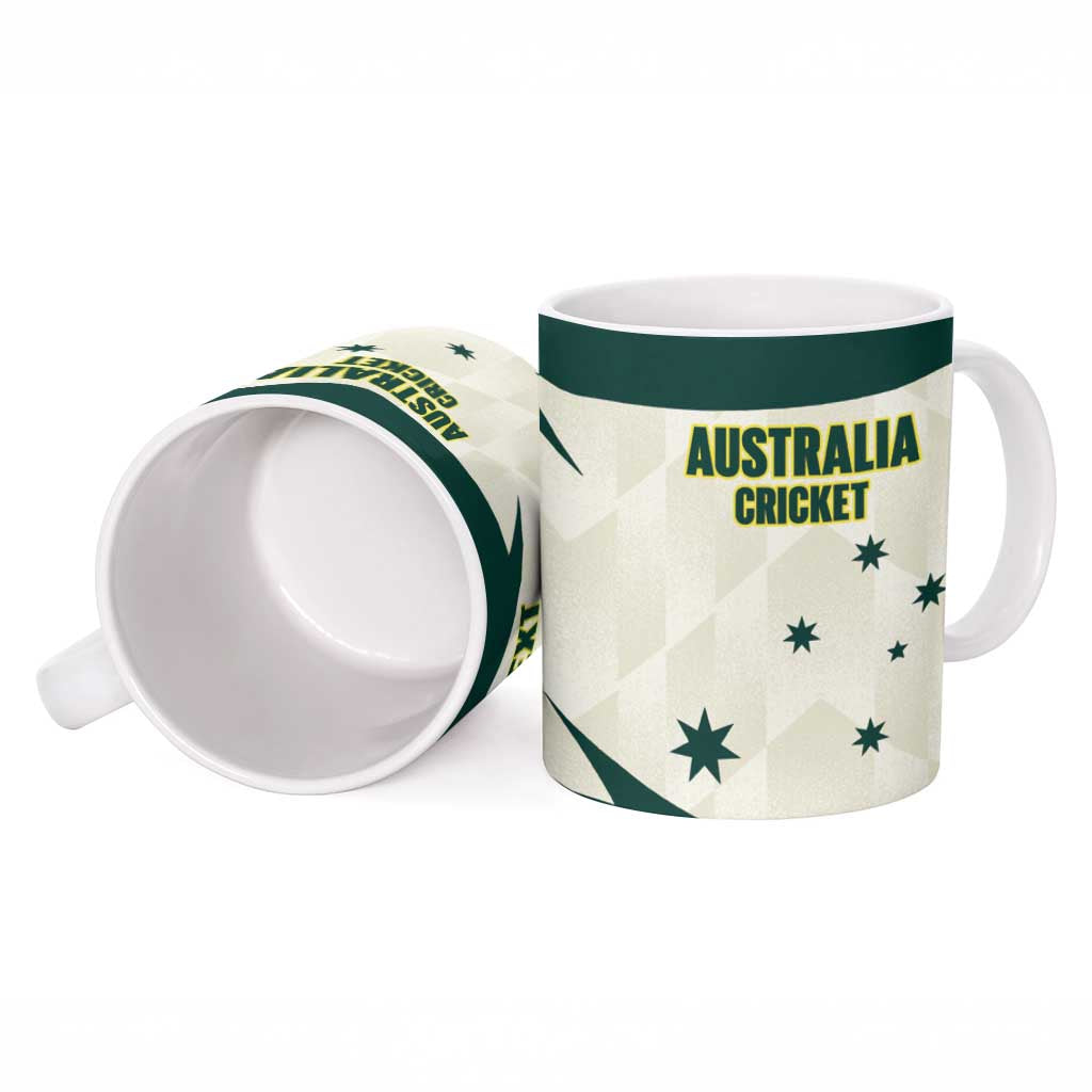 Australia Cricket Custom Ceramic Mug Go Aussie Test Dynamic White - Aussie Hoodie