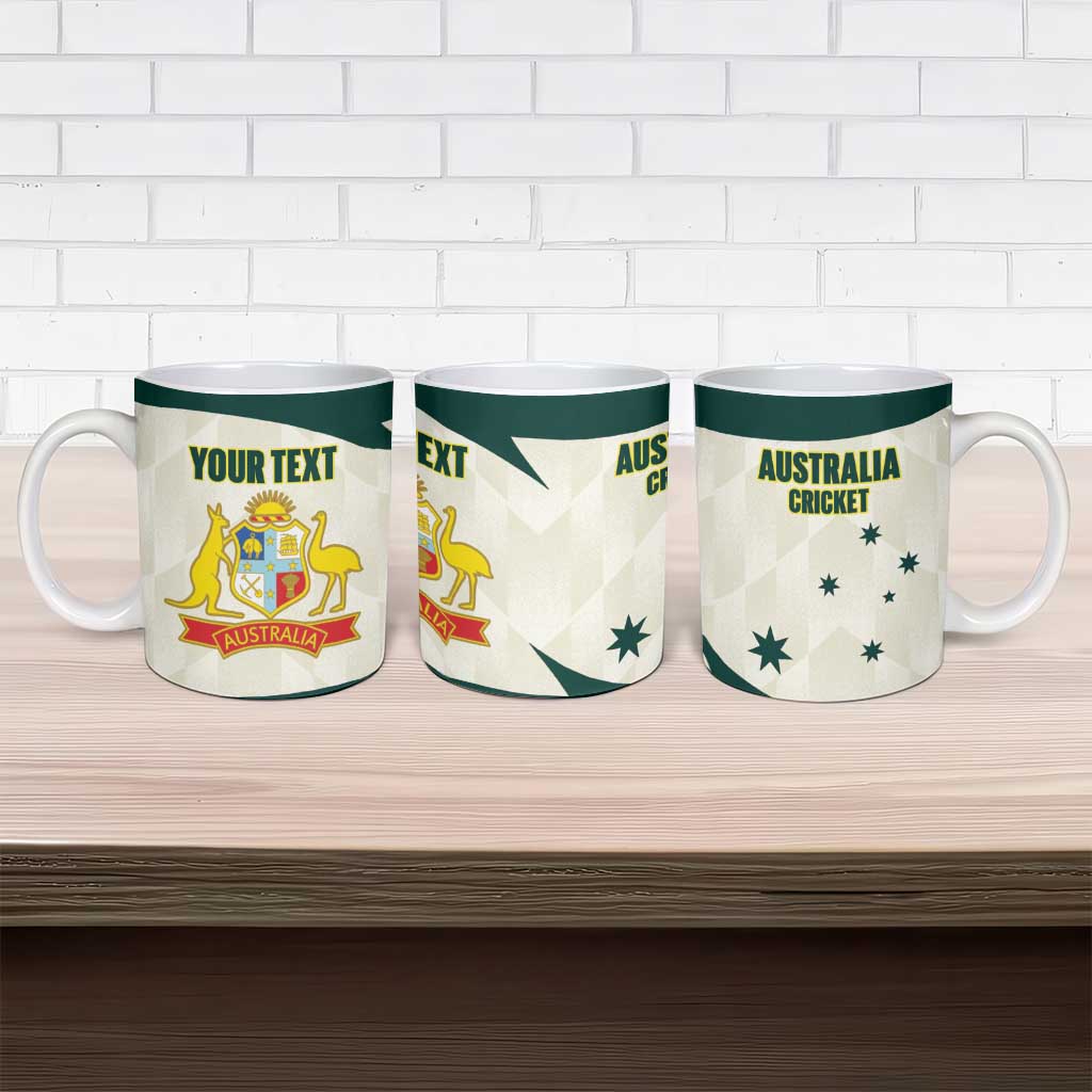Australia Cricket Custom Ceramic Mug Go Aussie Test Dynamic White - Aussie Hoodie