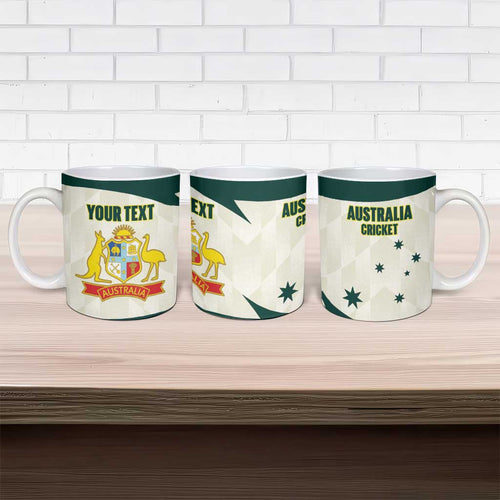 Australia Cricket Custom Ceramic Mug Go Aussie Test Dynamic White - Aussie Hoodie