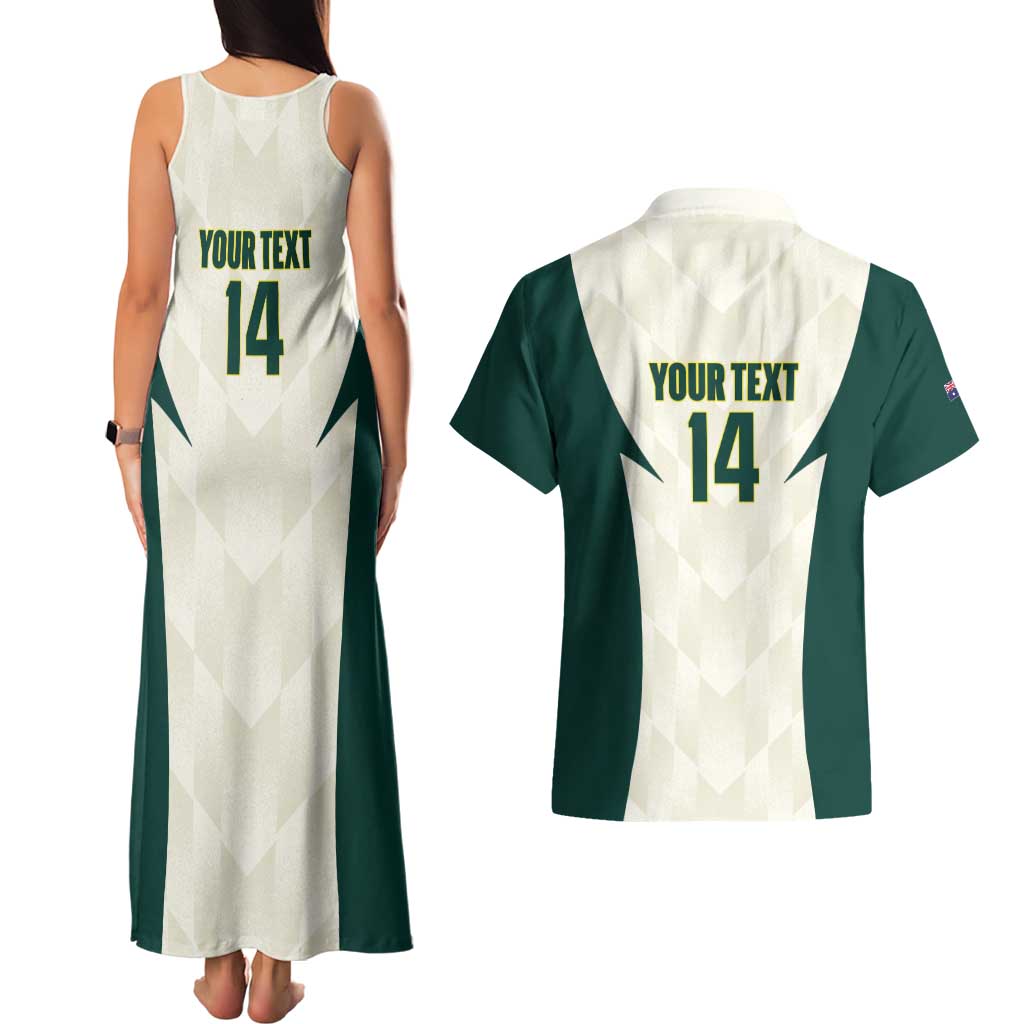Australia Cricket Custom Couples Matching Tank Maxi Dress and Hawaiian Shirt Go Aussie Test Dynamic White - Aussie Hoodie