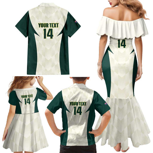 Australia Cricket Custom Family Matching Mermaid Dress and Hawaiian Shirt Go Aussie Test Dynamic White - Aussie Hoodie