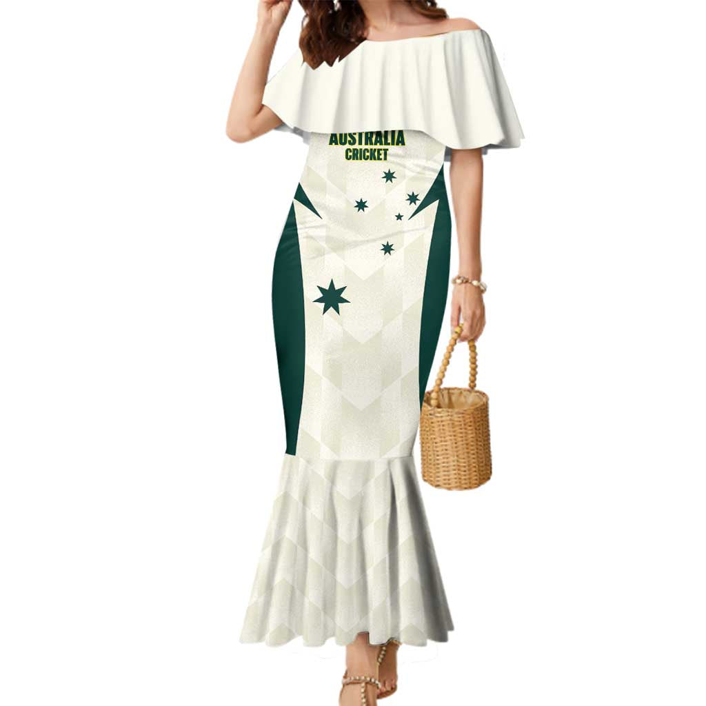 Australia Cricket Custom Family Matching Mermaid Dress and Hawaiian Shirt Go Aussie Test Dynamic White - Aussie Hoodie