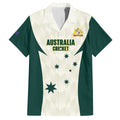 Australia Cricket Custom Family Matching Off The Shoulder Long Sleeve Dress and Hawaiian Shirt Go Aussie Test Dynamic White - Aussie Hoodie