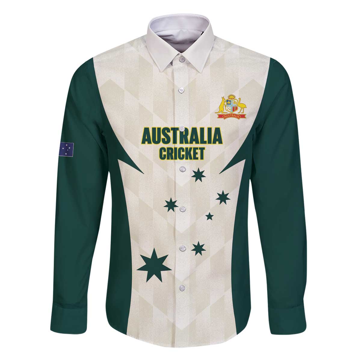 Australia Cricket Custom Family Matching Off The Shoulder Long Sleeve Dress and Hawaiian Shirt Go Aussie Test Dynamic White - Aussie Hoodie