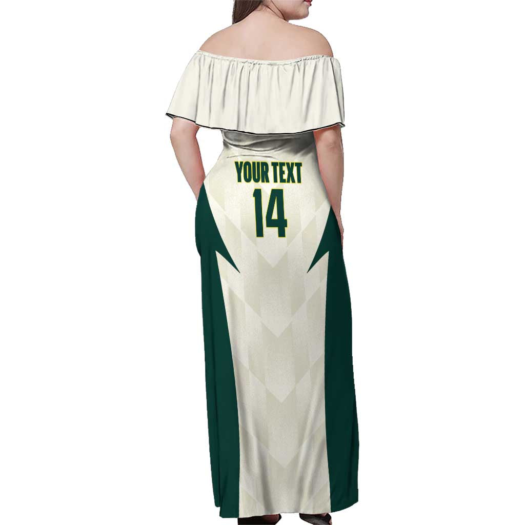 Australia Cricket Custom Family Matching Off Shoulder Maxi Dress and Hawaiian Shirt Go Aussie Test Dynamic White - Aussie Hoodie