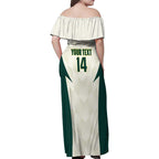 Australia Cricket Custom Family Matching Off Shoulder Maxi Dress and Hawaiian Shirt Go Aussie Test Dynamic White - Aussie Hoodie