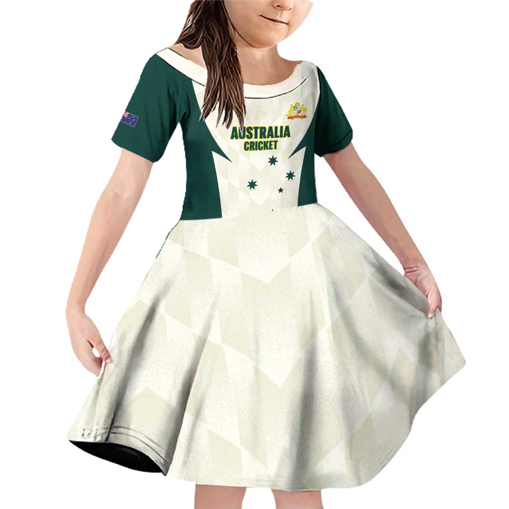 Australia Cricket Custom Family Matching Off Shoulder Short Dress and Hawaiian Shirt Go Aussie Test Dynamic White - Aussie Hoodie