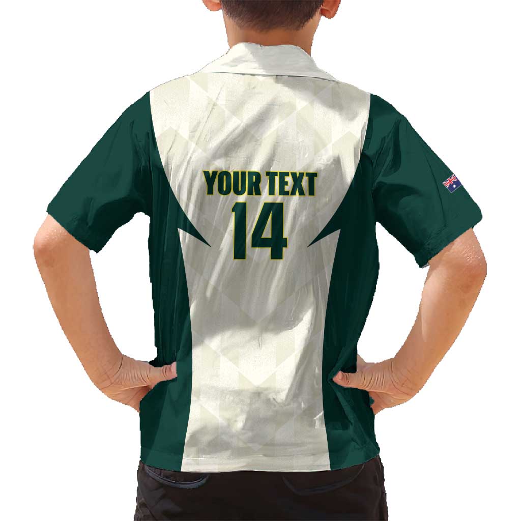 Australia Cricket Custom Family Matching Puletasi and Hawaiian Shirt Go Aussie Test Dynamic White - Aussie Hoodie