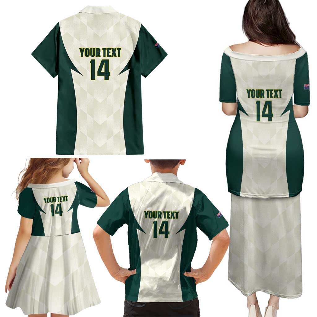 Australia Cricket Custom Family Matching Puletasi and Hawaiian Shirt Go Aussie Test Dynamic White - Aussie Hoodie