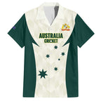 Australia Cricket Custom Family Matching Short Sleeve Bodycon Dress and Hawaiian Shirt Go Aussie Test Dynamic White - Aussie Hoodie