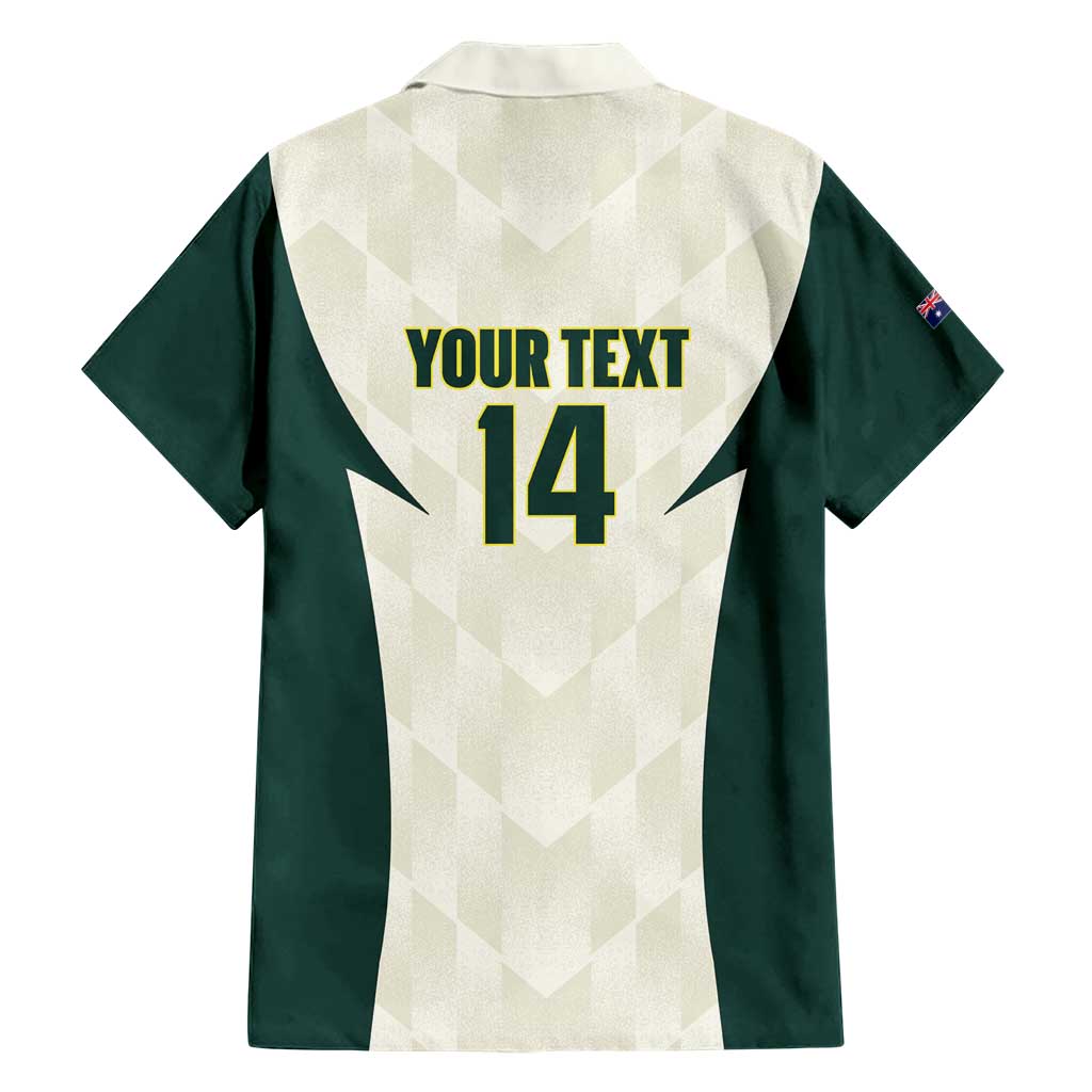 Australia Cricket Custom Family Matching Short Sleeve Bodycon Dress and Hawaiian Shirt Go Aussie Test Dynamic White - Aussie Hoodie