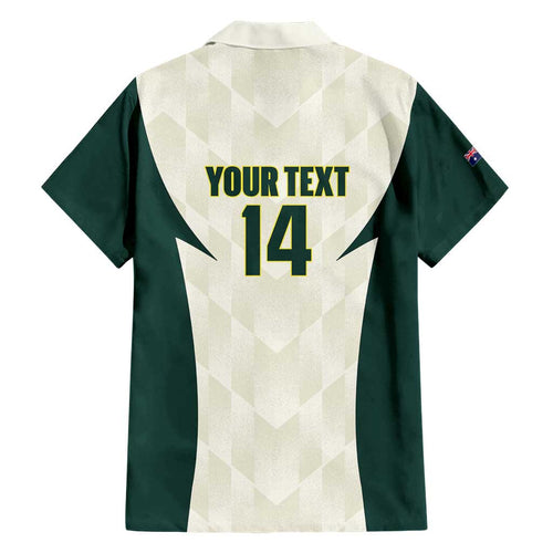 Australia Cricket Custom Family Matching Short Sleeve Bodycon Dress and Hawaiian Shirt Go Aussie Test Dynamic White - Aussie Hoodie