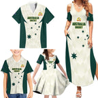Australia Cricket Custom Family Matching Summer Maxi Dress and Hawaiian Shirt Go Aussie Test Dynamic White - Aussie Hoodie
