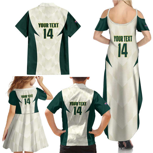 Australia Cricket Custom Family Matching Summer Maxi Dress and Hawaiian Shirt Go Aussie Test Dynamic White - Aussie Hoodie
