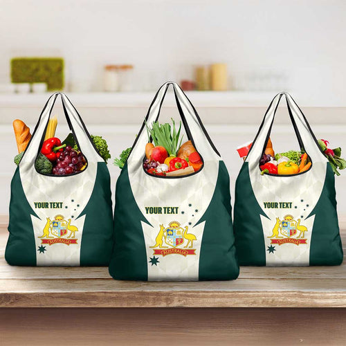 Australia Cricket Custom Grocery Bag Go Aussie Test Dynamic White - Aussie Hoodie